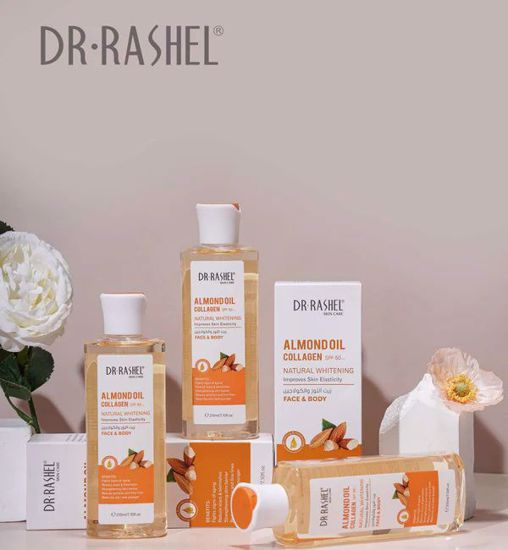 صورة Dr RASHEL Face & Body Almond Oil Collagen SPF50+ Natural Whitening Improves Skin Elasticity