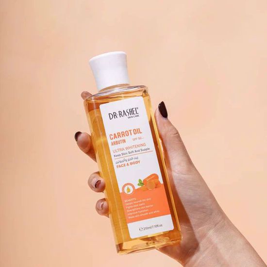 Picture of Dr RASHEL Face & Body Carrot Oil Arbutin SPF50+ Ultra Whitening keep Skin Soft and Supple