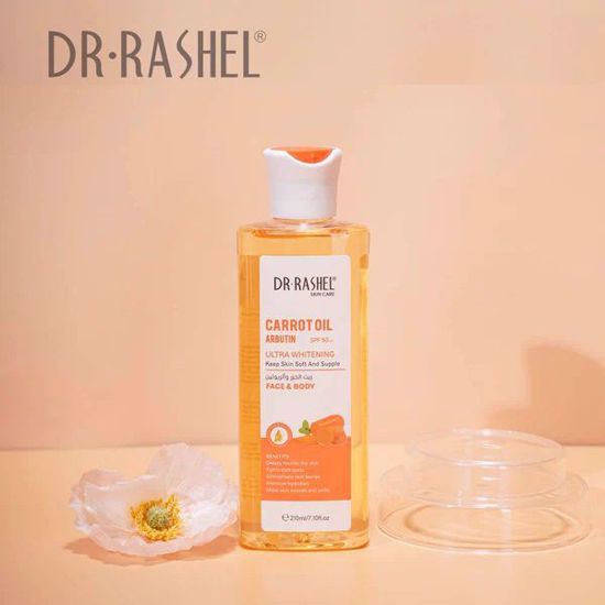 Picture of Dr RASHEL Face & Body Carrot Oil Arbutin SPF50+ Ultra Whitening keep Skin Soft and Supple