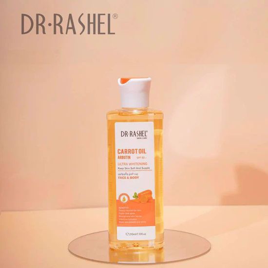 Picture of Dr RASHEL Face & Body Carrot Oil Arbutin SPF50+ Ultra Whitening keep Skin Soft and Supple