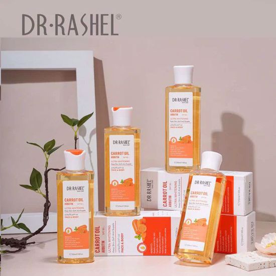 Picture of Dr RASHEL Face & Body Carrot Oil Arbutin SPF50+ Ultra Whitening keep Skin Soft and Supple