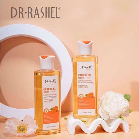 Picture of Dr RASHEL Face & Body Carrot Oil Arbutin SPF50+ Ultra Whitening keep Skin Soft and Supple