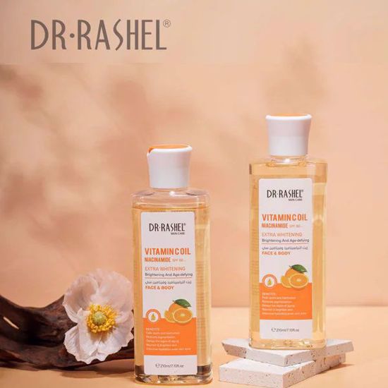 Picture of Dr Rashel Face & Body Vitamin C Oil Niacinamide SPF50+ Extra Whitening Brightening and Age-Defying