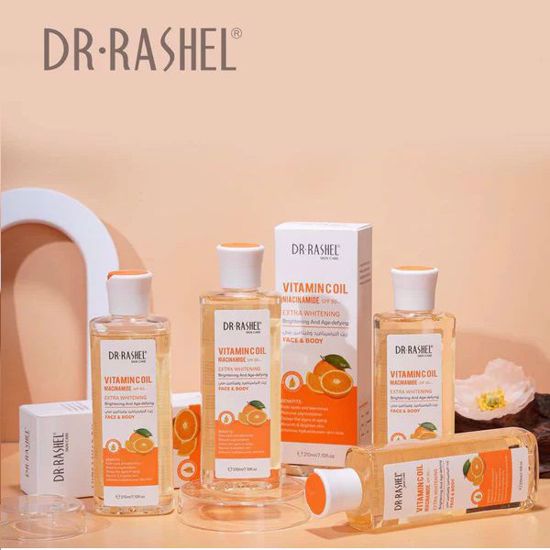 Picture of Dr Rashel Face & Body Vitamin C Oil Niacinamide SPF50+ Extra Whitening Brightening and Age-Defying