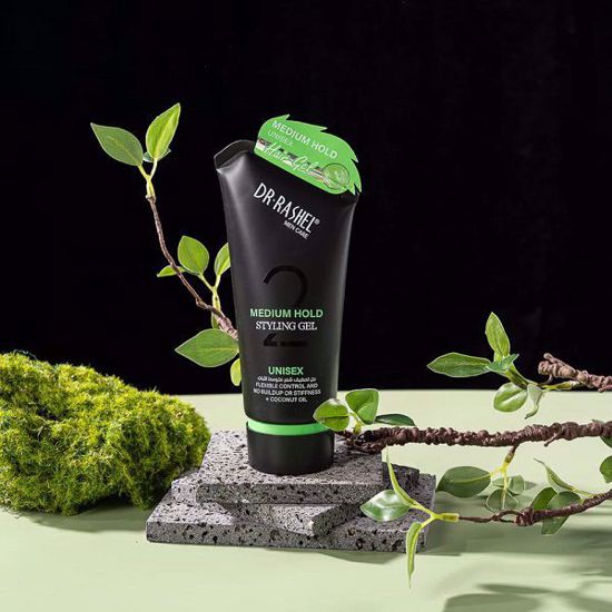 Picture of DR RASHEL Medium Hold Styling Gel Unisex – Flexible Control with Coconut Oil, Lightweight, No Buildup