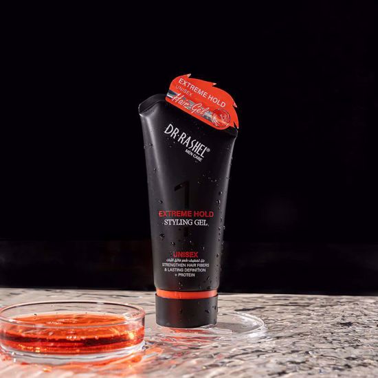 Picture of DR RASHEL Extreme Hold Styling Gel Unisex – Strengthens Hair Fibers, Long-Lasting Definition, Protein-Infused Strong Hold Gel