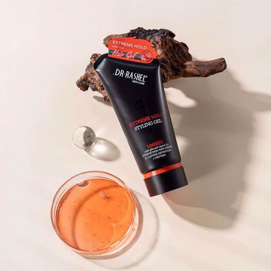Picture of DR RASHEL Extreme Hold Styling Gel Unisex – Strengthens Hair Fibers, Long-Lasting Definition, Protein-Infused Strong Hold Gel