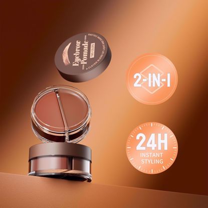Picture of 2-in-1 Dual Color Brow Pomade With Brush (Light Brown & Dark Brown)