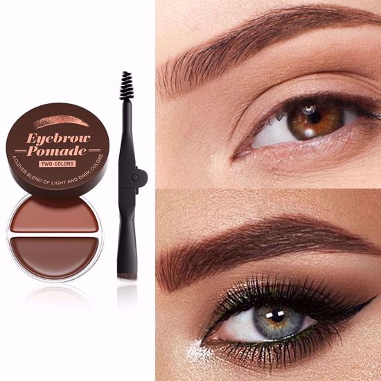Picture of 2-in-1 Dual Color Brow Pomade With Brush (Light Brown & Dark Brown)