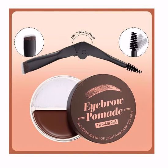 Picture of 2-in-1 Dual Color Brow Pomade With Brush (Gel & Dark Brown)
