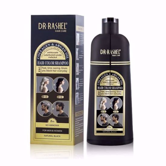 صورة Dr. Rashel Collagen & Argan Oil Hair Color Shampoo (Natural Black) – 400ml