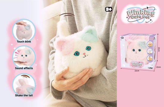 Picture of Electronic Blink & Wink Plush Cat – Talking & Tail Shaking Toy for Kids