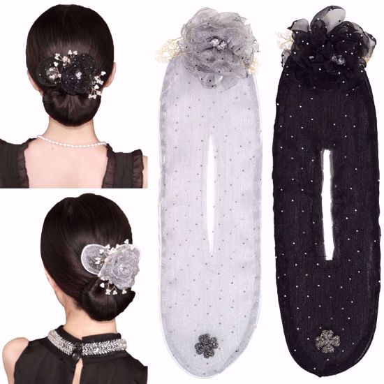 Picture of Hand Embroidered Floral Bun Maker – Lazy Hair Tie