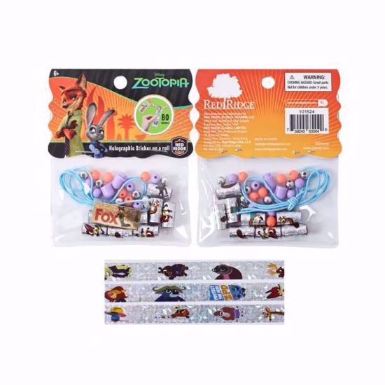 صورة Disney Zootopia Holographic Sticker Bracelet Making Craft Set (80pcs Stickers)