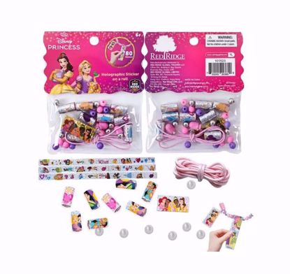 صورة Disney Princess Holographic Sticker On A Roll Bracelet Making Craft Set (80pcs Stickers)