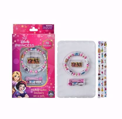 صورة Disney Princess Holographic Stickers On A Roll Bracelet Making Kit (70pcs sticker)
