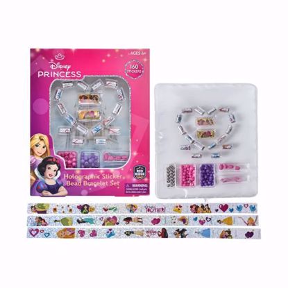 صورة Disney Princess Holographic Sticker Bead Bracelet Making Craft Set