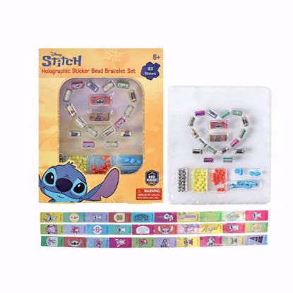 صورة Disney Stitch Holographic Sticker Bead Bracelet Making Craft Set