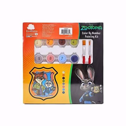 Picture of Disney Zootopia Colour by Number Painting Kit – Nick & Judy (11 Pieces, Ages 3+)