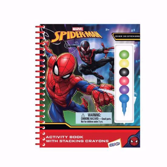 صورة Marvel Spider-Man Activity Book with Stacking Crayons (Ages 3+)