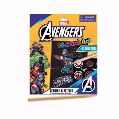 Picture of Marvel Avengers Scratch Scribble Art Set – 8 Pieces | Mess-Free Creative Fun for Kids 3+v