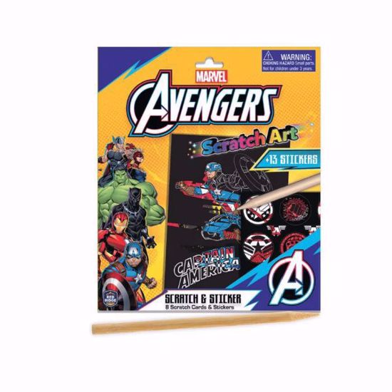 Picture of Marvel Avengers Scratch Scribble Art Set – 8 Pieces | Mess-Free Creative Fun for Kids 3+v