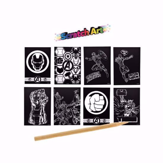 Picture of Marvel Avengers Scratch Scribble Art Set – 8 Pieces | Mess-Free Creative Fun for Kids 3+v