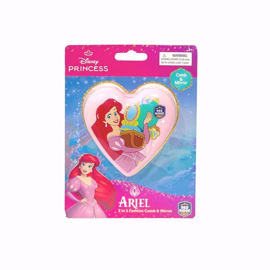 صورة Disney Ariel 2-in-1 Fashion Comb & Mirror – Heart Shape Compact