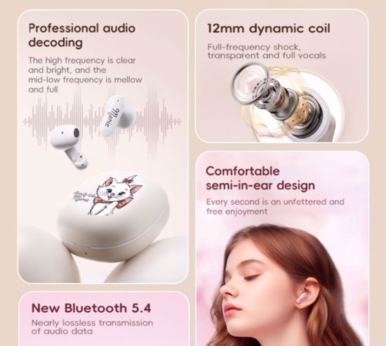 Picture of Disney Animals Marie TWS True Wireless Earphones – Bluetooth V5.4