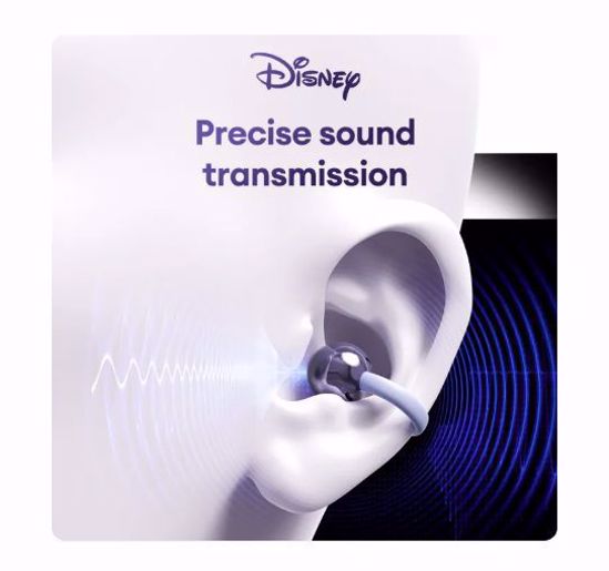 صورة Disney QS-T31 Clip-On Ear Bluetooth Earphones – Wireless Bone Conduction Sports Headset (Purple)