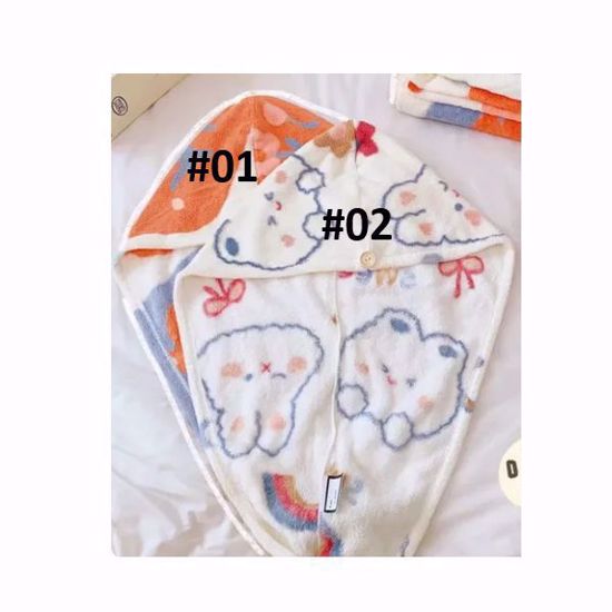 صورة Cute Aesthetic Bear Microfiber Hair Towel Wrap