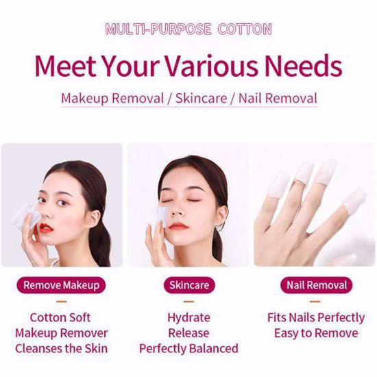 صورة Square Cosmetic Cotton Pads – 80pcs (70 + 10 Free)