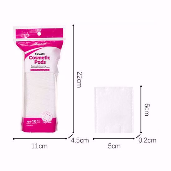 صورة Square Cosmetic Cotton Pads – 80pcs (70 + 10 Free)