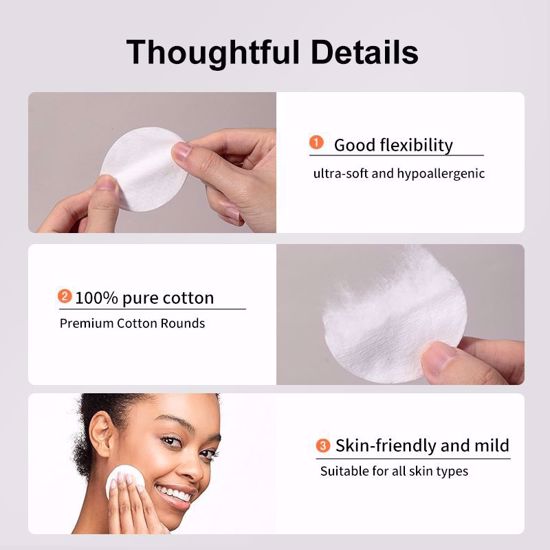 صورة Pure Cotton Makeup Pads – 80pcs (YOUSHA)