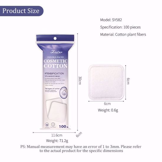 صورة LMLTOP Double-Faced Cosmetic Cotton Pads – 100 pcs
