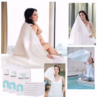صورة ONCE Hygenic Towels Premium Large Disposable Bath Towels