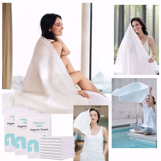 صورة ONCE Hygenic Towels Premium Large Disposable Bath Towels