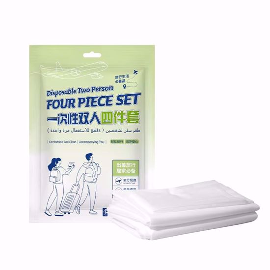 صورة Disposable Non-Woven Bedding Set – 4 Piece