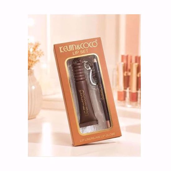 صورة Hazelnut Jelly Lip Gloss with Keychain & Lip Liner Set
