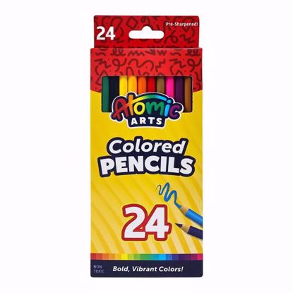 صورة Atomic Arts Pre-Sharpened Colored Pencils – 24 Pieces