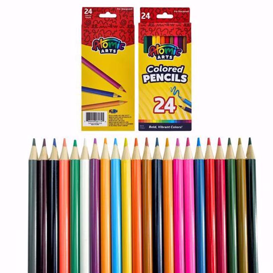 صورة Atomic Arts Pre-Sharpened Colored Pencils – 24 Pieces
