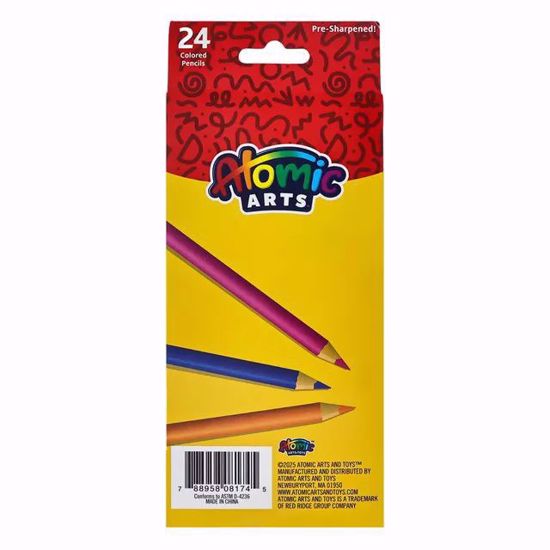 صورة Atomic Arts Pre-Sharpened Colored Pencils – 24 Pieces