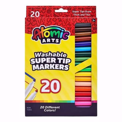 صورة Atomic Arts Washable Super Tip Markers – 20 Pieces