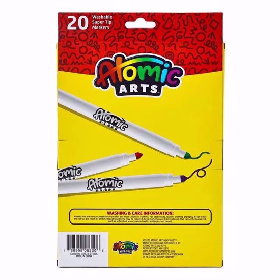 صورة Atomic Arts Washable Super Tip Markers – 20 Pieces